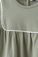 Green Solid Romper