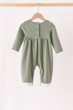 Green Solid Romper