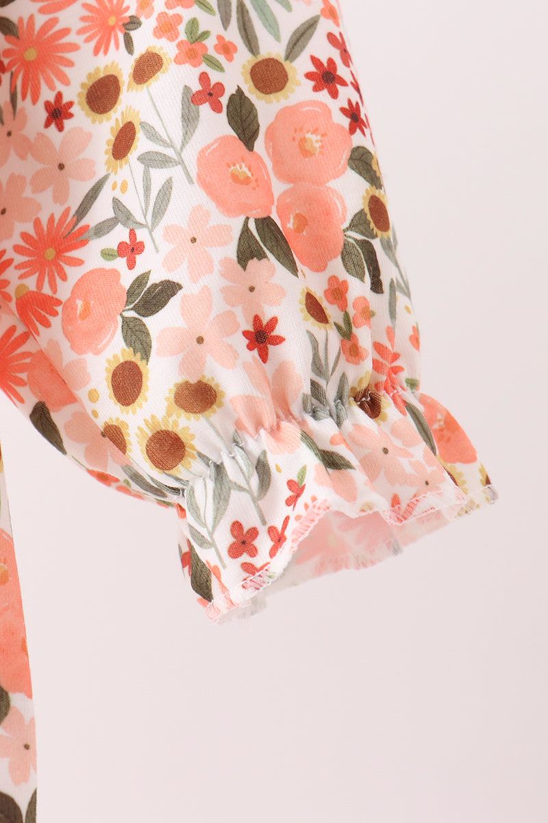 Green floral ruffle bubble