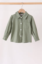 Green Pocket Button Down Shirt