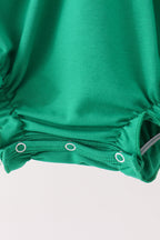 Green christmas tree bow applique ruffle bubble