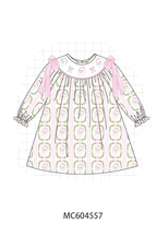 Pink Santa Bow Embroidery Dress