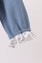 Teal turkey french knot ruffle bubble