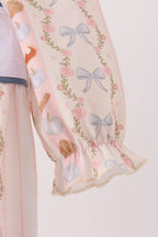 Pumpkin Pie Bow Embroidery Ruffle Bubble