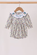 Blue turkey embroidery bubble