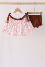 Brown touchdown football embroidery bloomer set