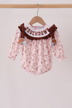 Brown touchdown football embroidery bubble