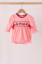 Pink turkey smocked bow bubble