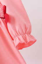Pink turkey smocked bow bloomer set