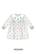 Pink Christmas Tree Embroidery Dress