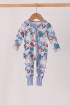 Blue Cowboy Bamboo Romper