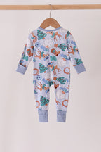Blue Cowboy Bamboo Romper
