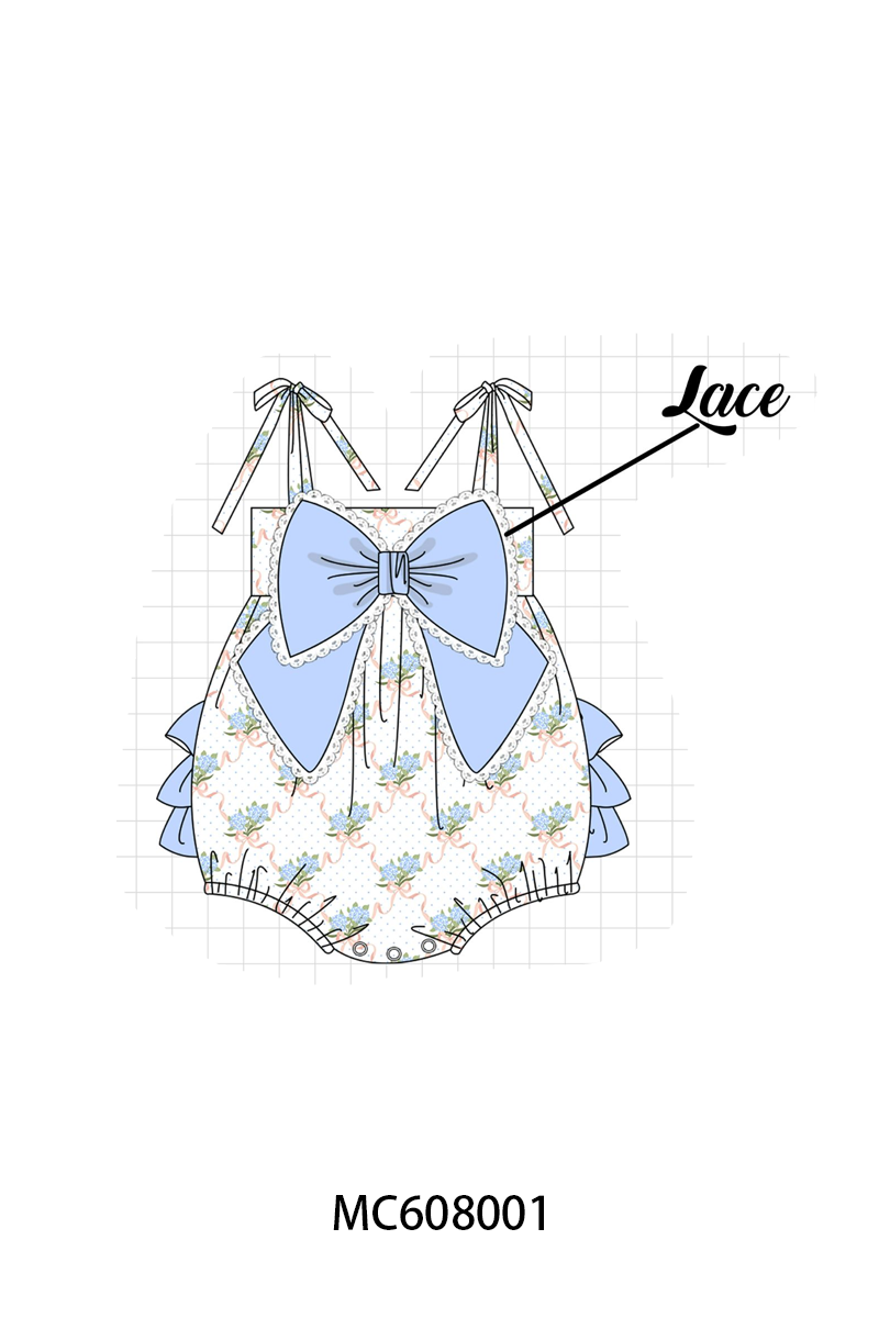 PO101 Blue hydrangea bow ruffle collection