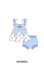 PO101 Blue hydrangea bow ruffle collection