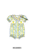 PO101 Yellow lemon smocked ruffle collection
