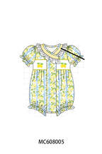 PO101 Yellow lemon smocked ruffle collection