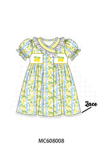 PO101 Yellow lemon smocked ruffle collection
