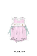 PO101 Pink&blue cross monogram smocked jacquard collection