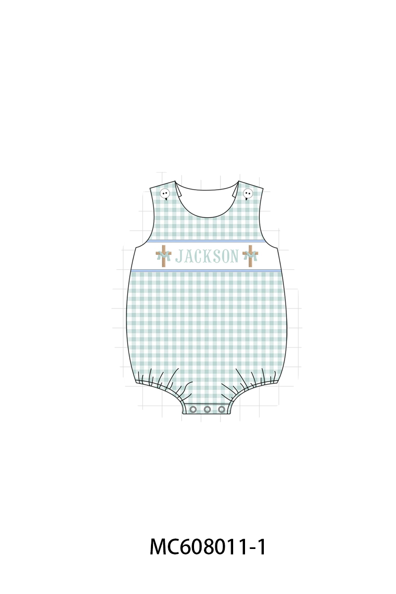 PO101 Pink&blue cross monogram smocked jacquard collection