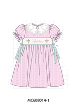 PO101 Pink&blue cross monogram smocked jacquard collection