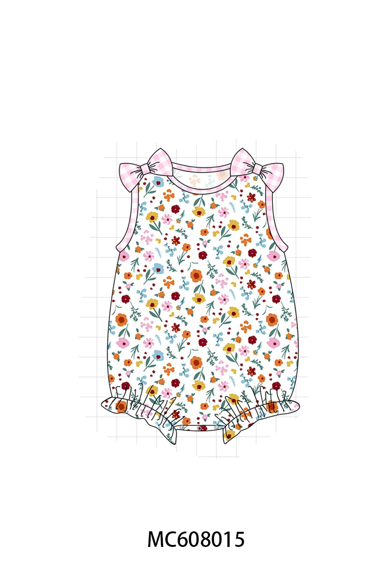 PO101 Pink floral print ruffle gingham collection
