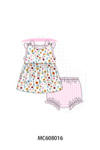 PO101 Pink floral print ruffle gingham collection
