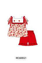 PO101 Red strawberry embroidery ruffle collection