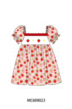 PO101 Red strawberry embroidery ruffle collection