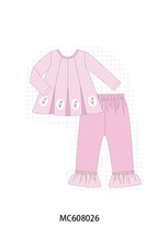 PO101 Pink floral embroidery gingham collection