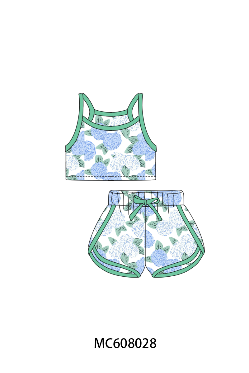 PO101 Floral farm duck print girl active set collection