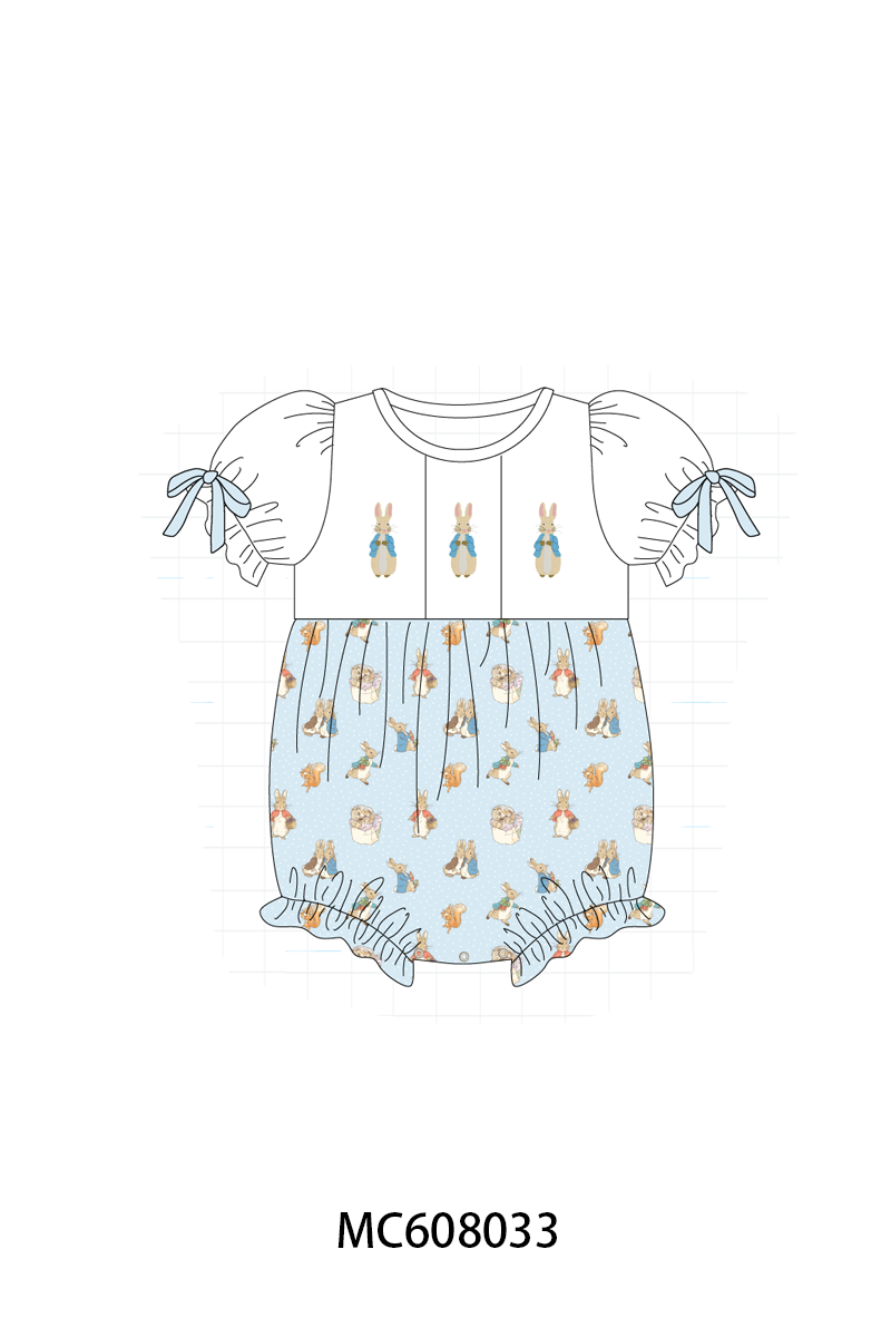 PO101 Blue easter peter rabbit embroidery collection