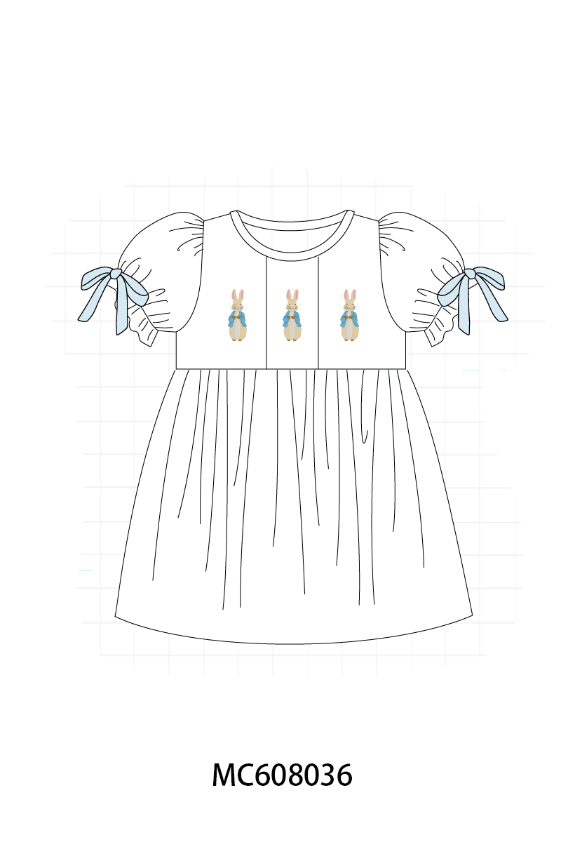PO101 Blue easter peter rabbit embroidery collection