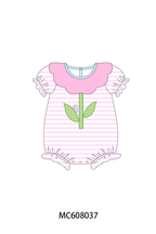 PO101 Pink stripe floral butterfly applique collection