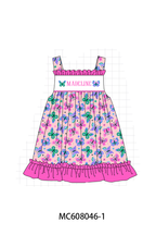 PO101 Magenta monogram embroidery ruffle collection