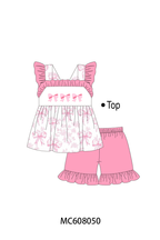 PO101 Pink bow embroidery ruffle collection