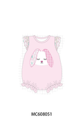 PO101 Pink easter bunny applique floral gingham collection