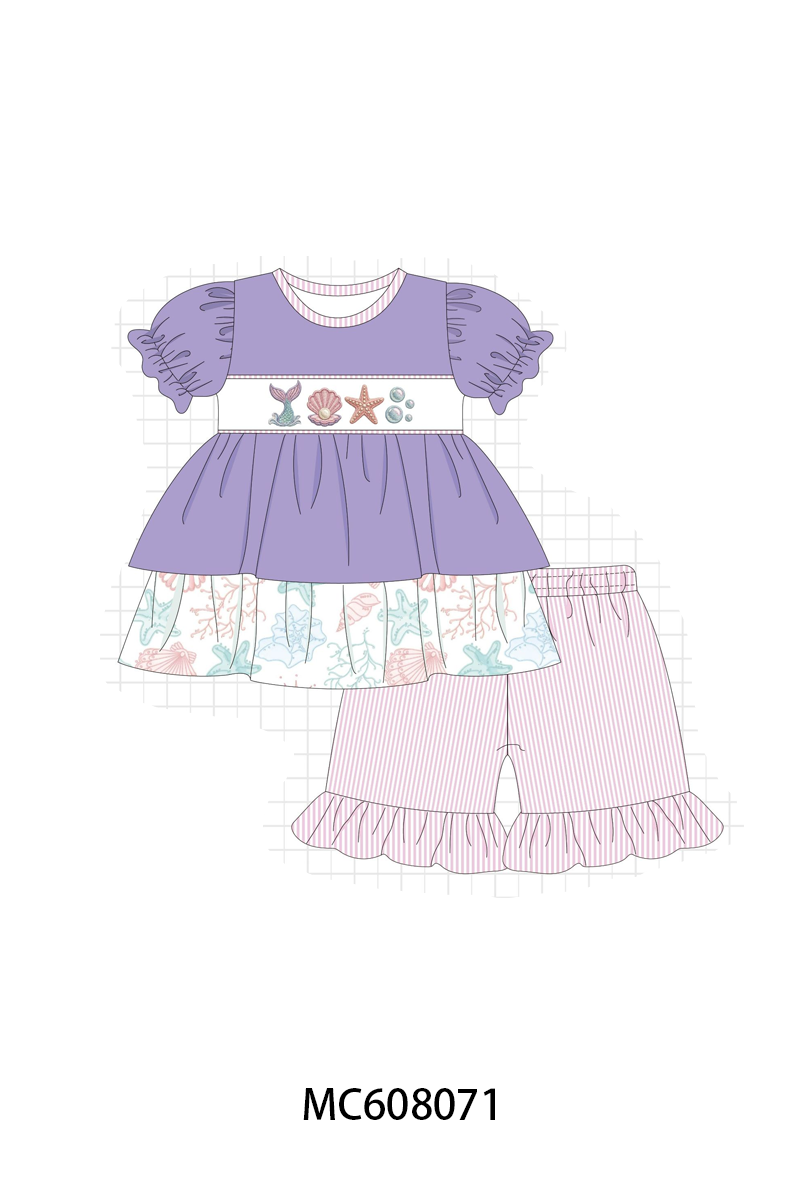 PO101 Navy&purple nautical embroidery collection