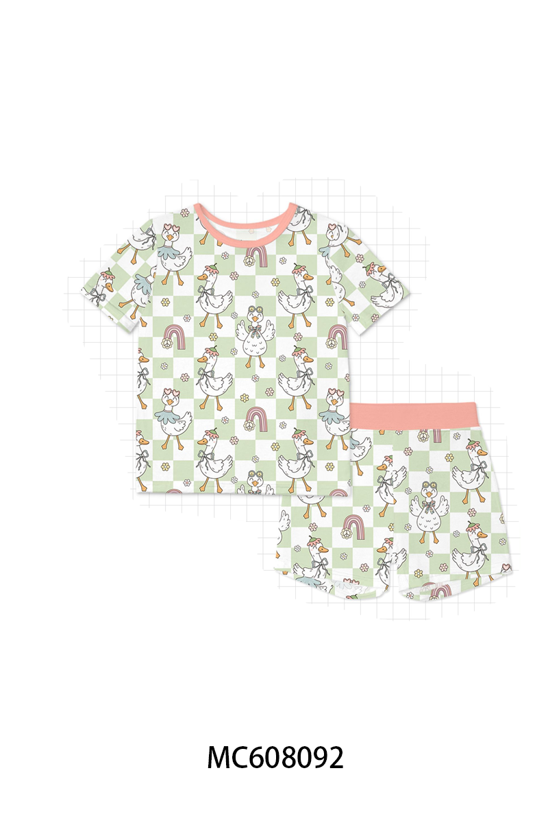 PO101 Green checkered goose bamboo collection