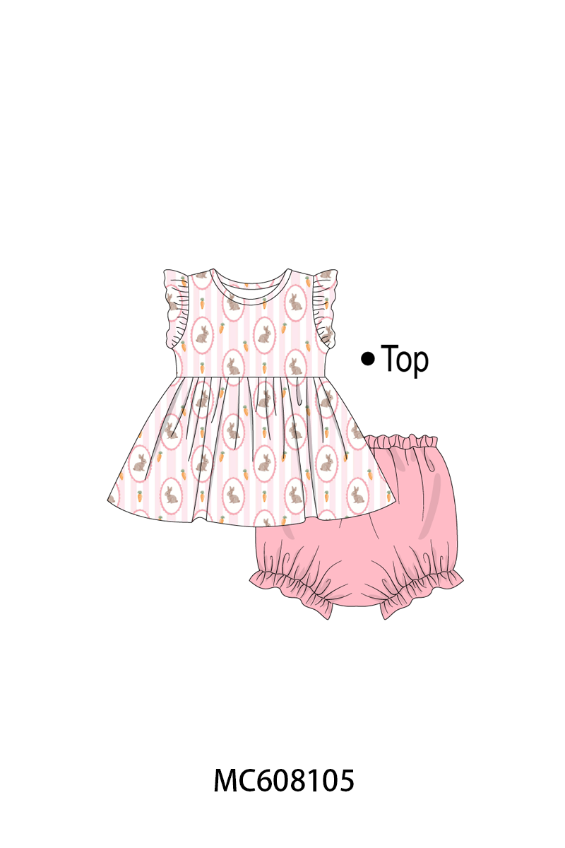 PO101 Pink easter bunny carrot print collection