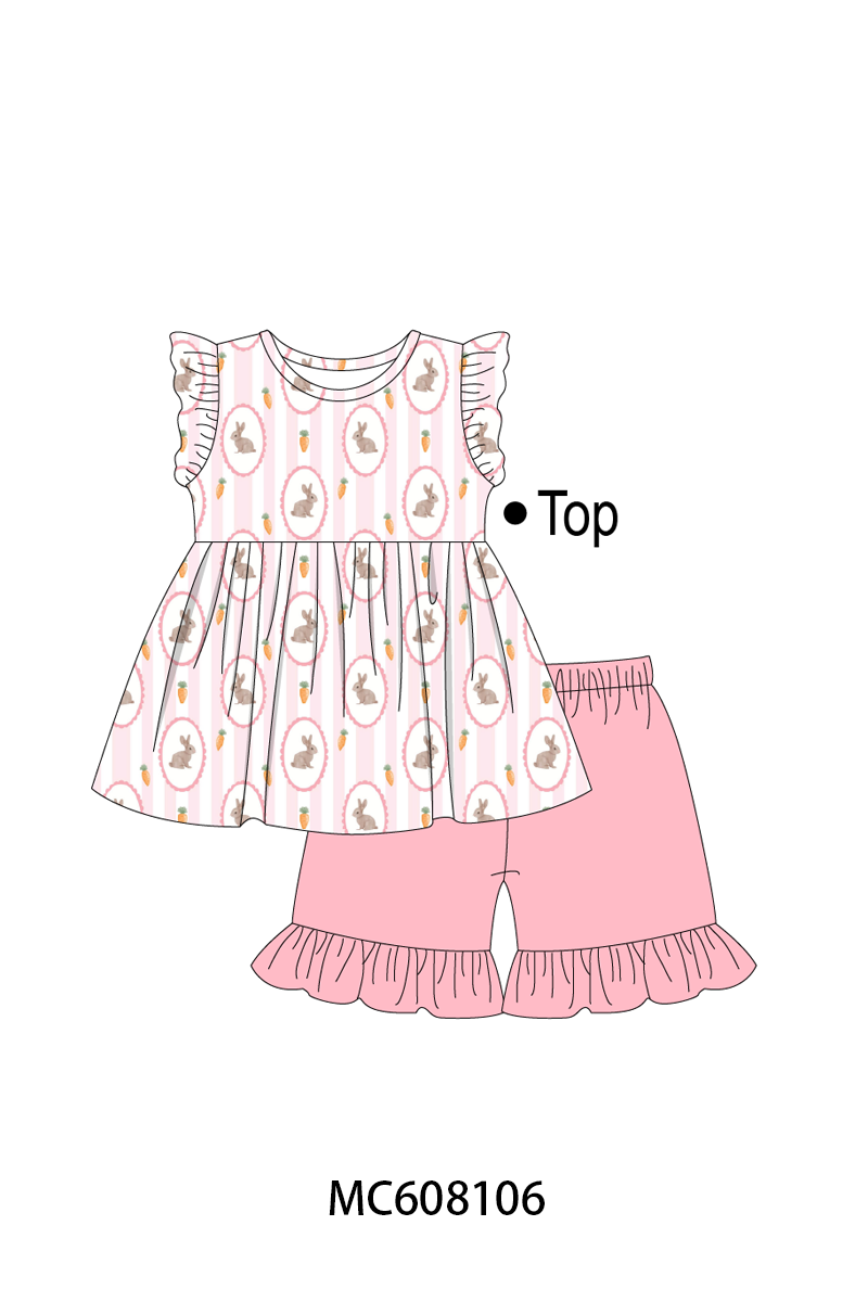 PO101 Pink easter bunny carrot print collection