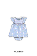 PO101 Blue easter floral smocked collection