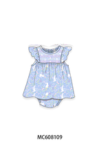 PO101 Blue easter floral smocked collection