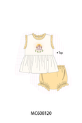 PO101 Yellow cross floral embroidery collection