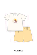 PO101 Yellow cross floral embroidery collection
