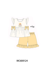 PO101 Yellow cross floral embroidery collection