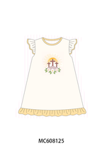 PO101 Yellow cross floral embroidery collection