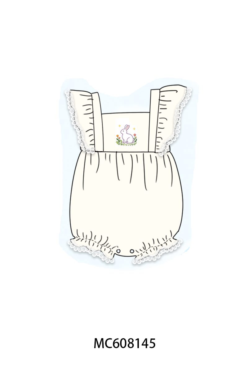 PO101 Cream easter bunny embroidery lace collection