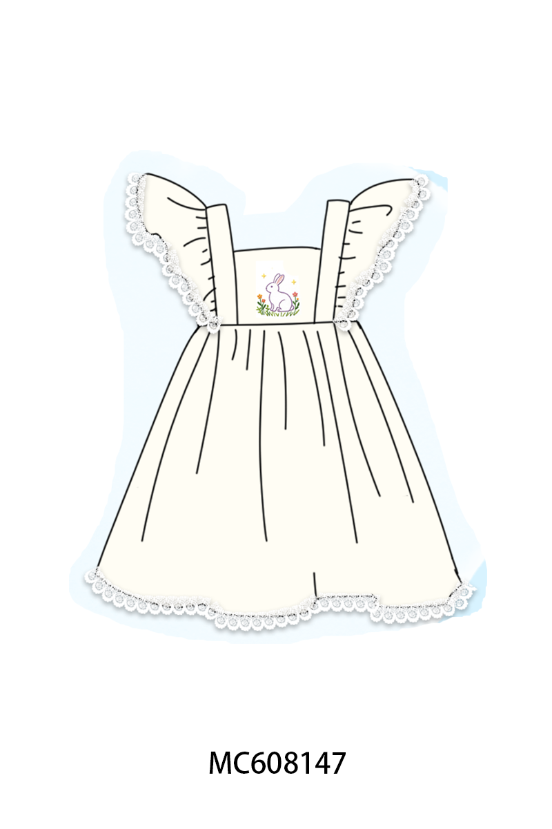 PO101 Cream easter bunny embroidery lace collection