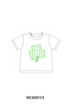 PO101 Green clover applique gingham collection