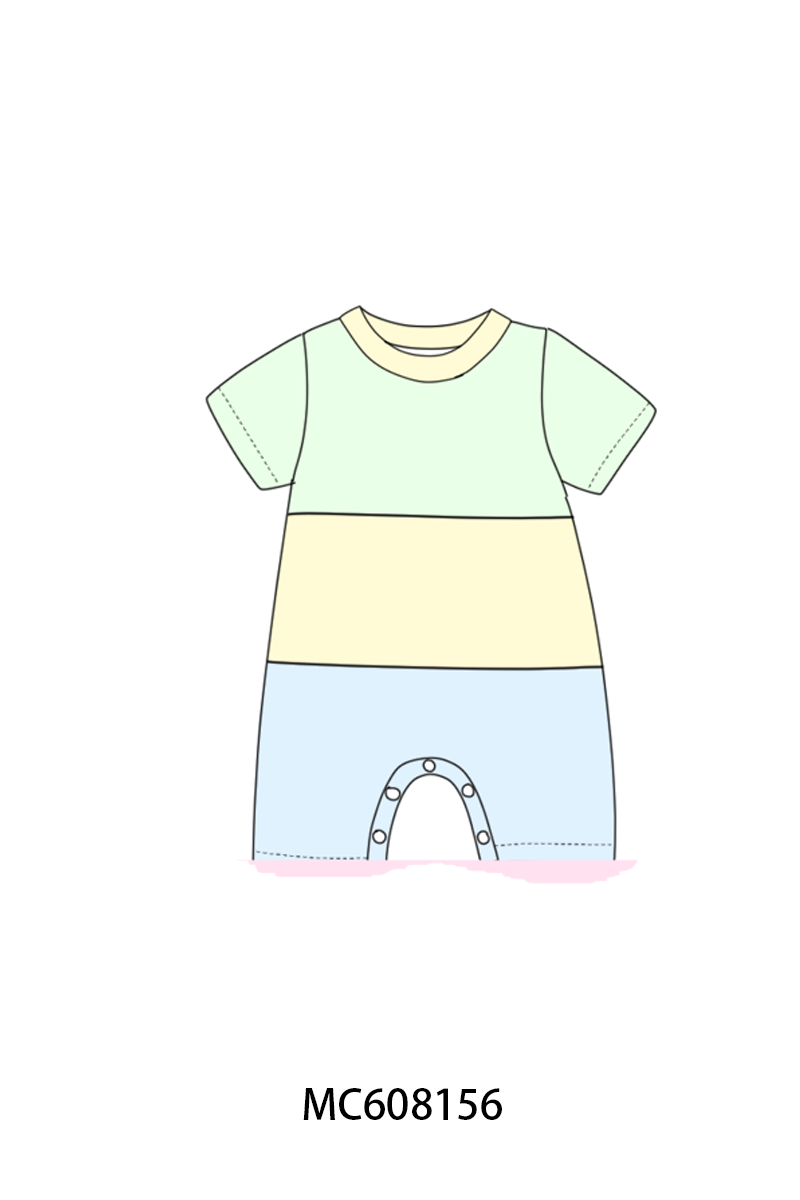 PO101 Pink color block smocked ruffle collection